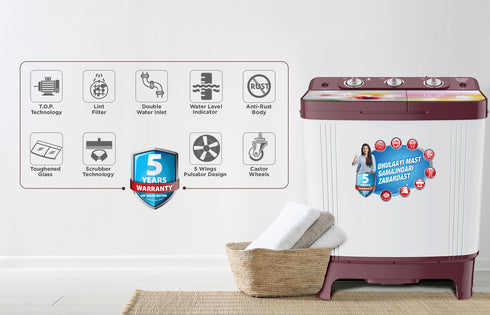Intex 6.5 KG Semi-Automatic Washing Machine - SA65BOHG